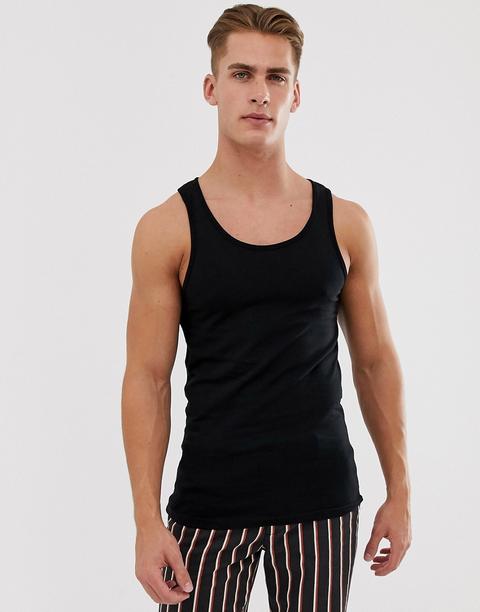 River Island - Canotta Attillata Nera - Nero