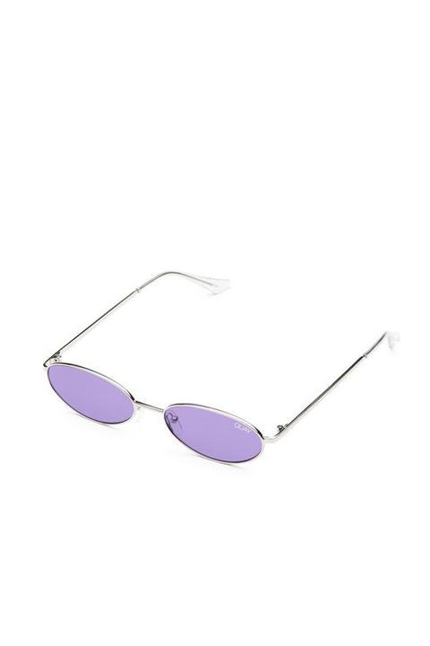 Womens **silver & Violet Clout Sunglasses By Quay - Silver, Silver