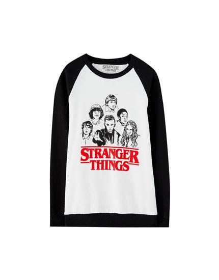 Sudadera Netflix Stranger Things Manga Raglán