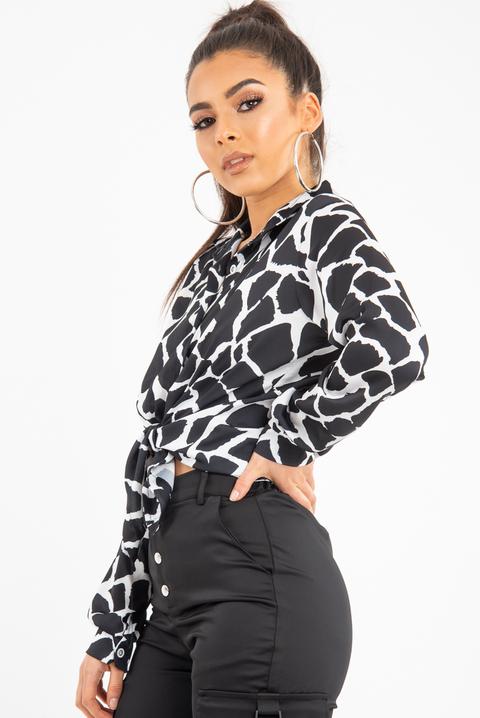 cow print button down