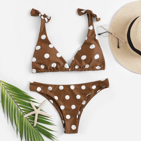 Set Bikini A Pois Con Nodo