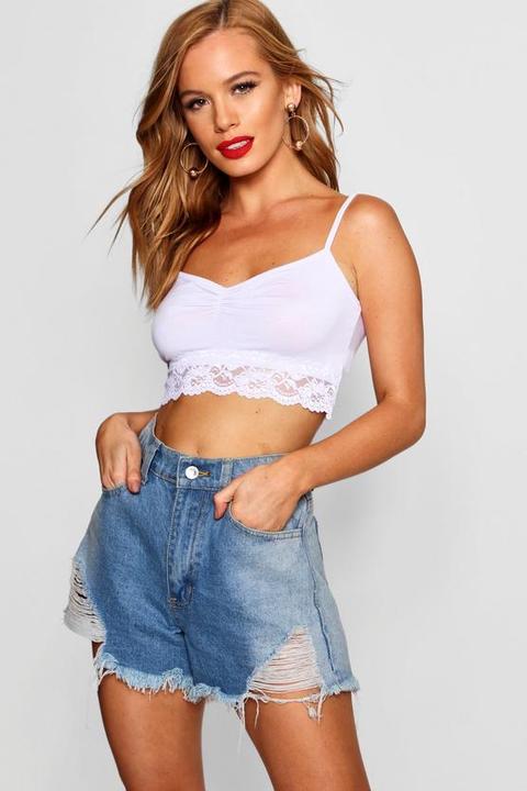 Petite Lace Hem Crop Bralet