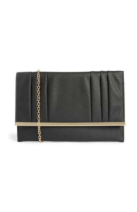 Bolso Textura Serpiente Color Negro
