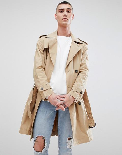 Mango Man Trench Coat In Beige - Beige