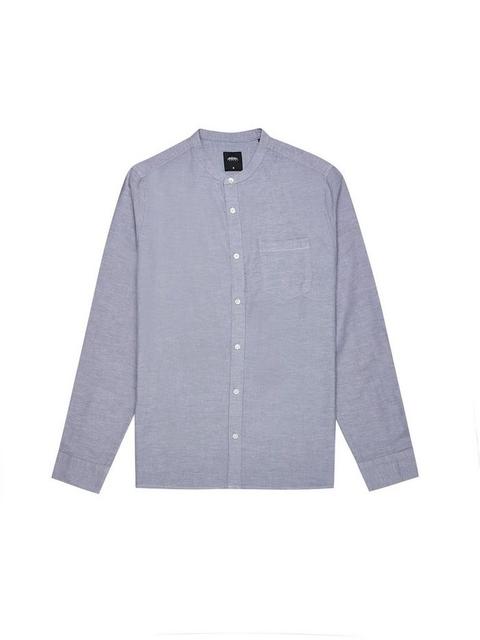 Grey Long Sleeve Oxford Granded Shirt