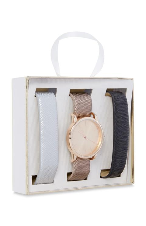 3pk Changeable Strap Watch