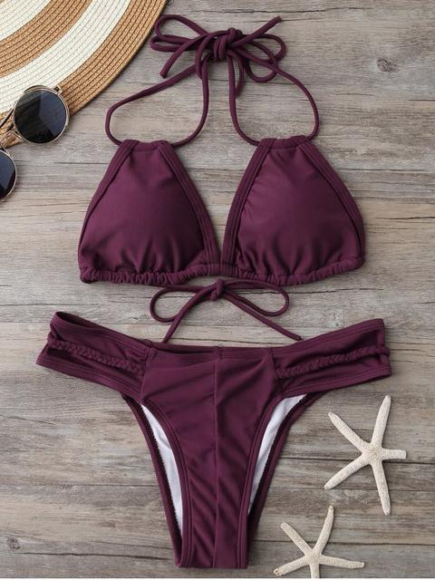 Traje De Baño Acolchada Trenzada