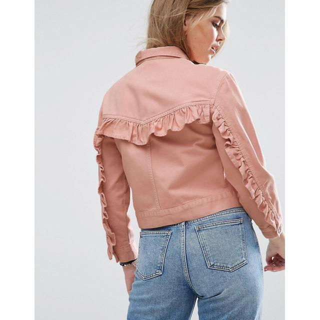 pink denim jacket asos
