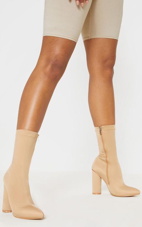 pink sock boots block heel