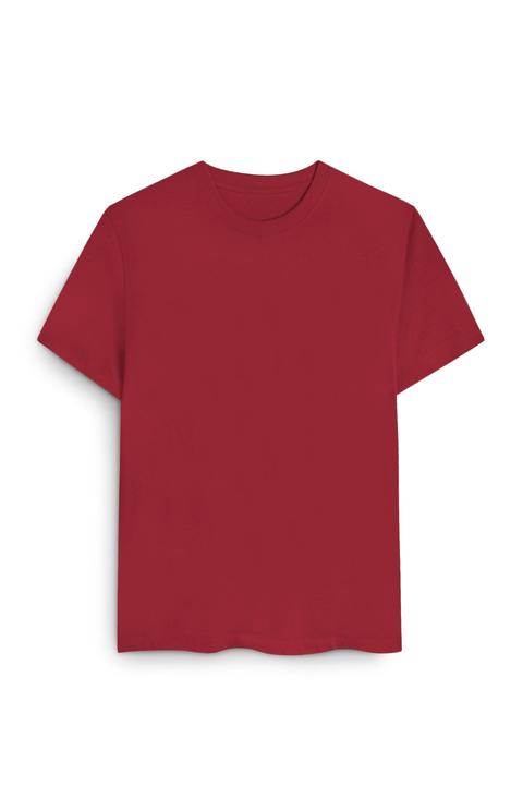 Camiseta Roja De Algodón Orgánico De Corte Cuadrado
