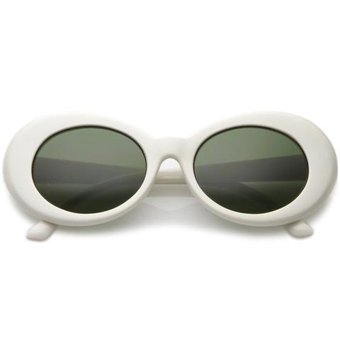 Women's Retro Disco Oval Clout Color Tone Lens Sunglasses 51mm C382