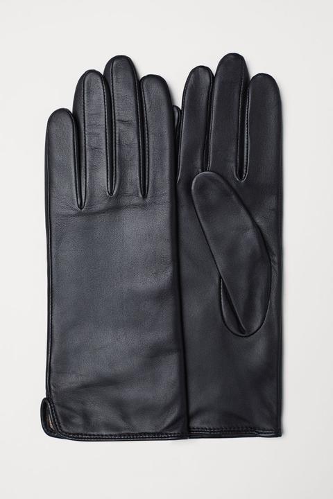 Guantes De Piel - Negro