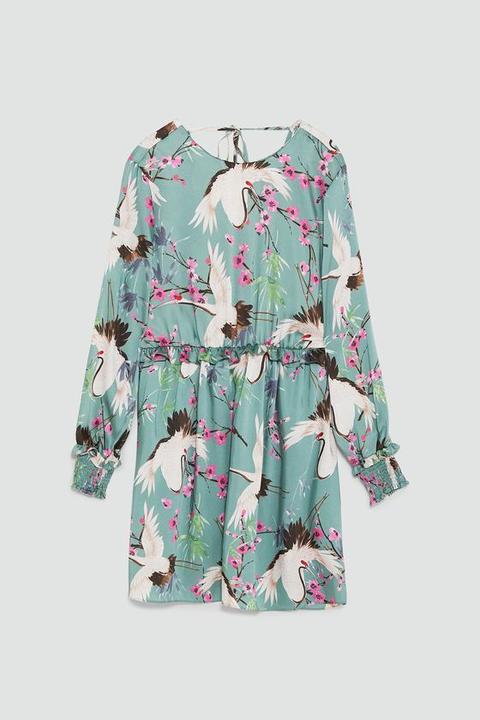 Vestido Estampado Garzas