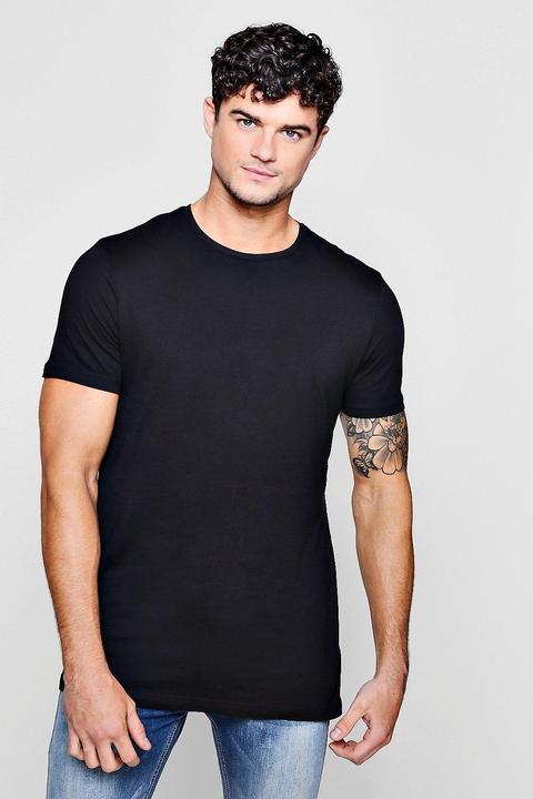 Crew Neck T-shirt With Step Hem T-shirt