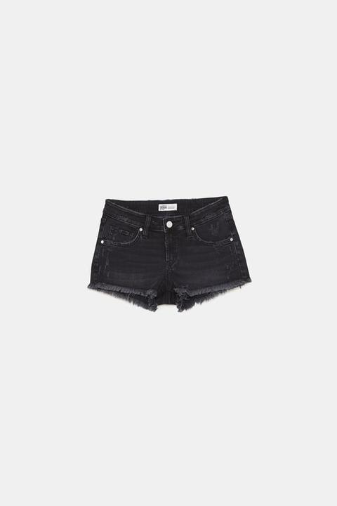 Shorts Denim Low Rise Con Strappi