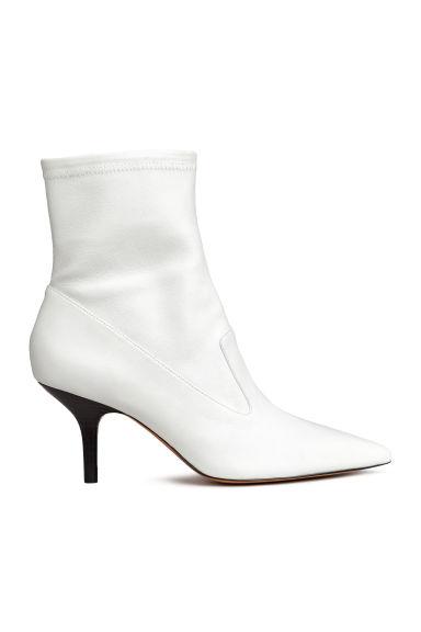 H & M - Botines De Piel - Blanco