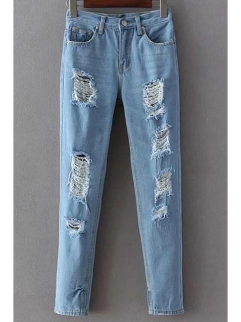 Jeans Rotos Estrecha Pies Hole