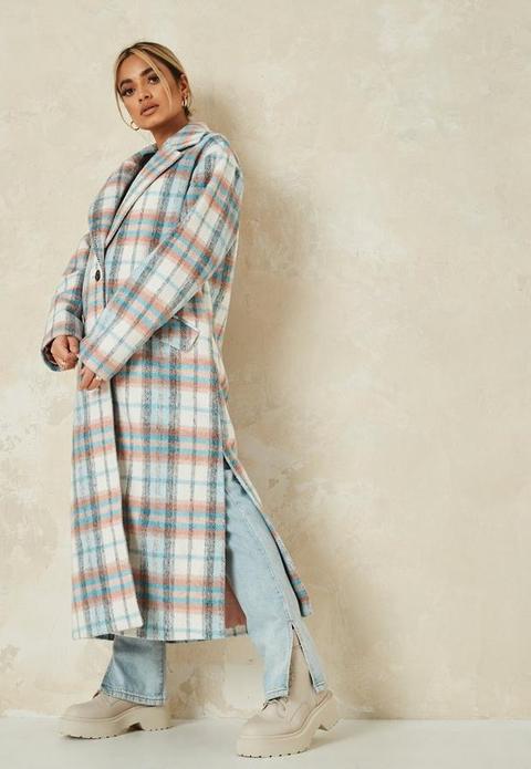 Pink Check Side Split Formal Coat, Pink