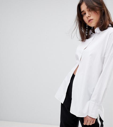 Stradivarius Oversized Shirt-white