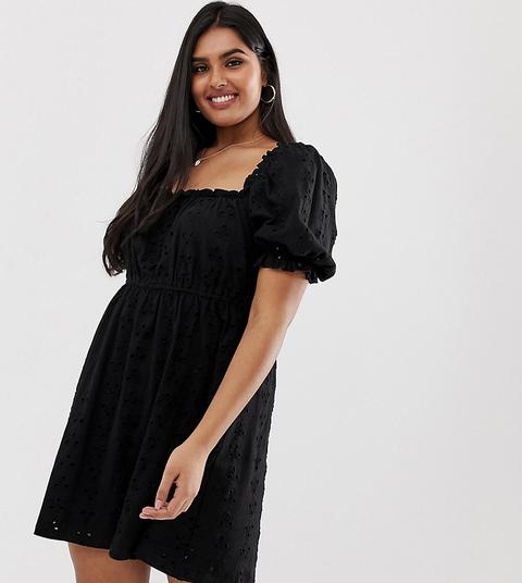 Asos Design Curve - Vestitino In Pizzo Sangallo - Nero