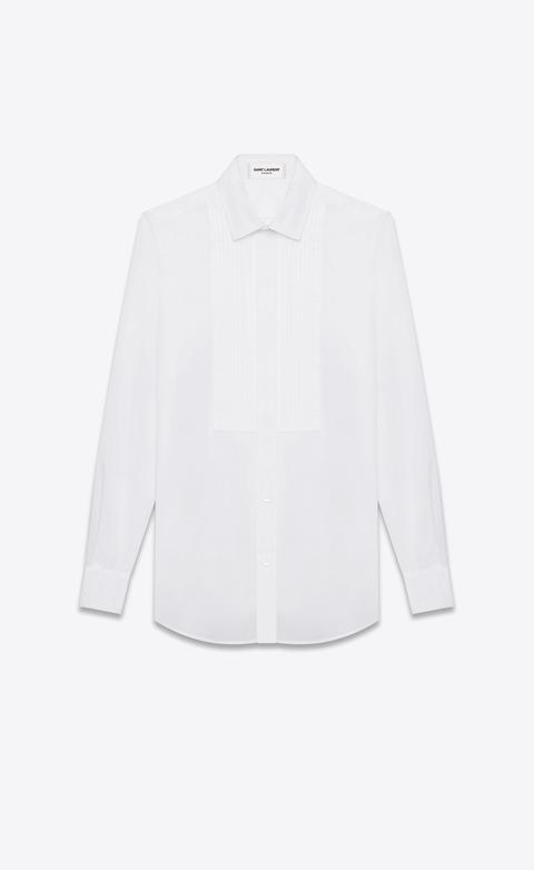 Evening Shirt In White Cotton Poplin