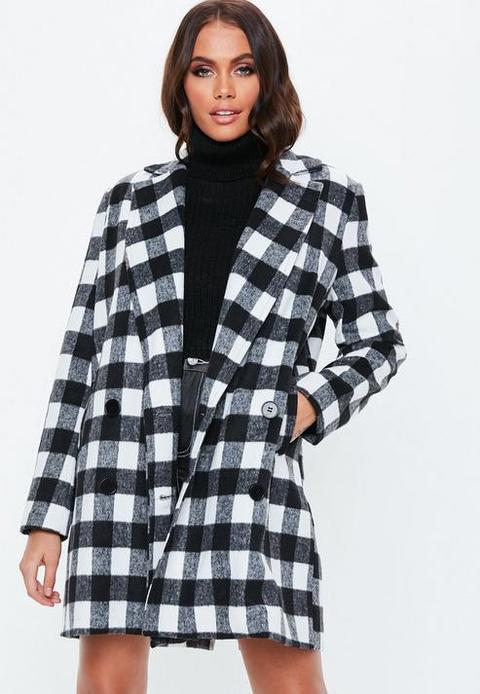 Monochrome Double Breasted Formal Coat, Black