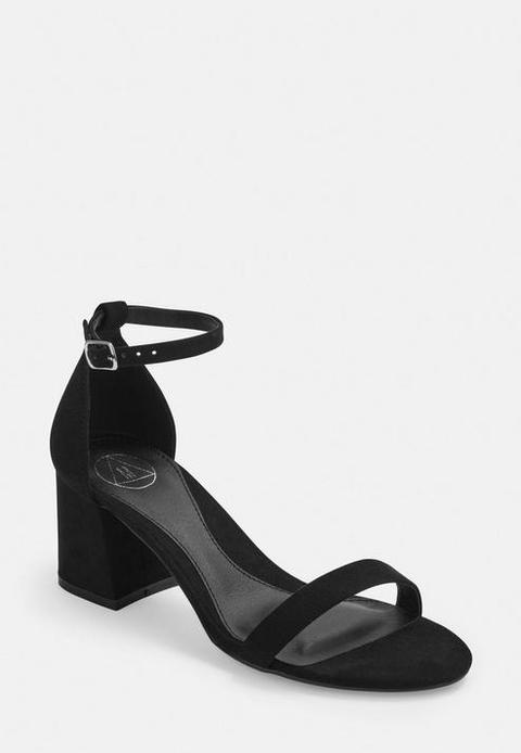 wide fit block heels black