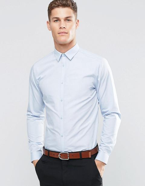 New Look Poplin Shirt In Regular Fit In Light Blue