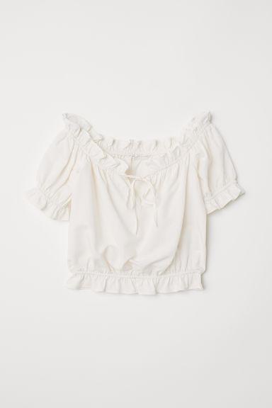 H & M - Camicetta A Spalle Scoperte - Bianco