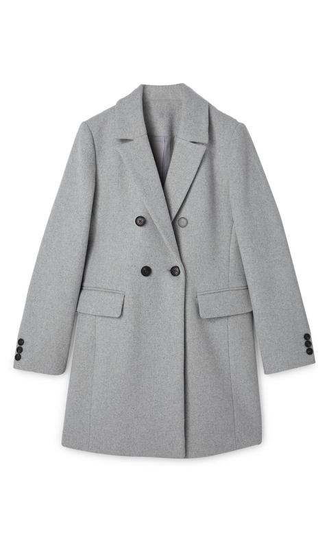 Double-breasted Woolly Fabric Coat