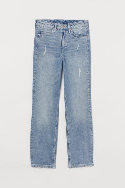 Vintage Slim High Ankle Jeans - Bleu