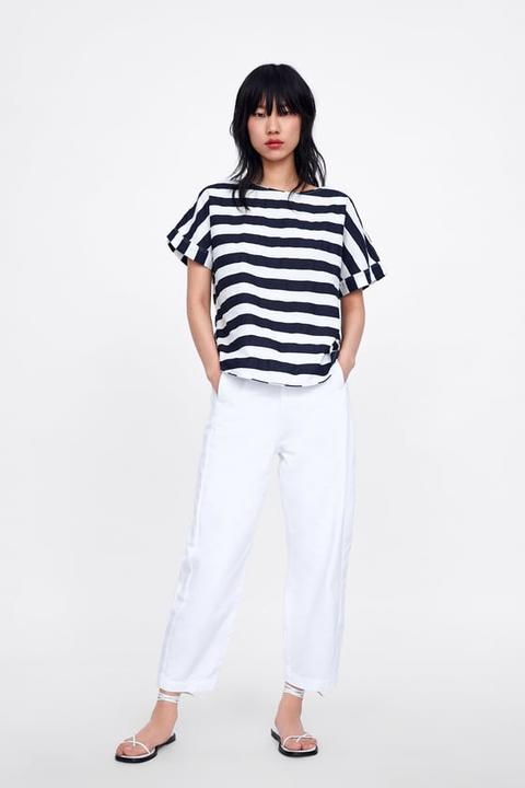 Striped Top from Zara on 21 Buttons