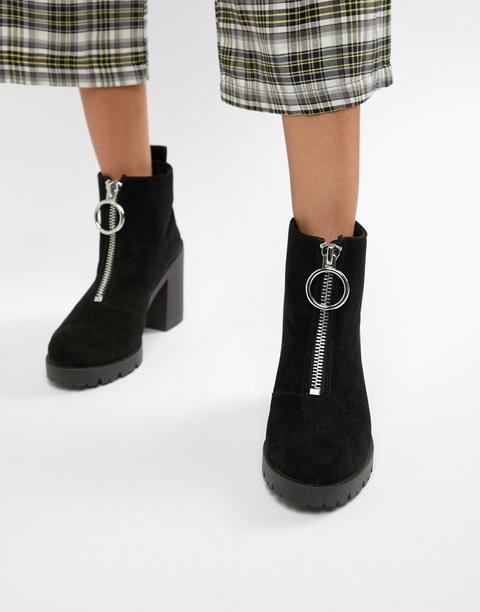 Asos Design - Rakel - Stiefel Mit Klobigem Absatz - Schwarz