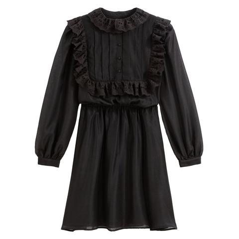 Robe Courte Volantée Manches Longues