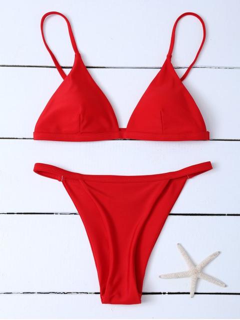 Low Waisted Spaghetti Strap Bikini Swimwear