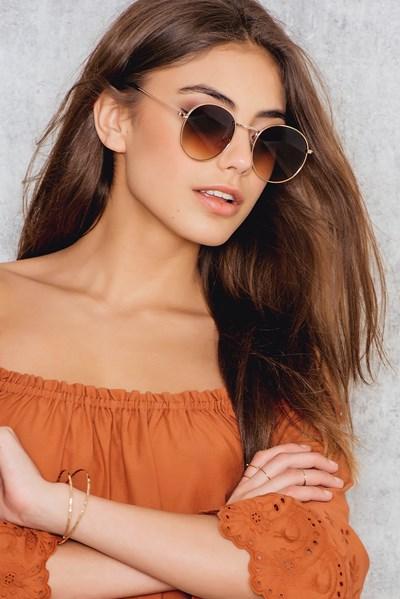Na-kd Accessories Rounded Sunglasses - Gold