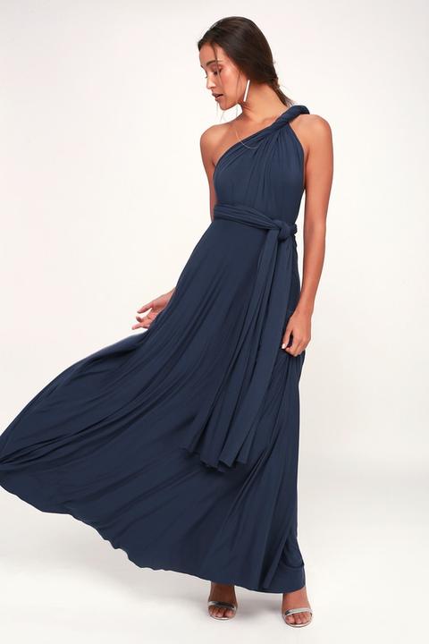 Tricks Of The Trade Navy Blue Maxi Dress - Lulus