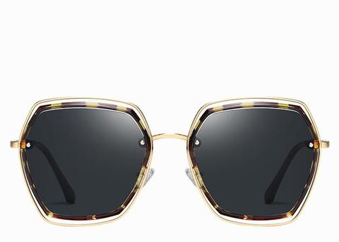 Rio Hexagon Leopard Sunglasses