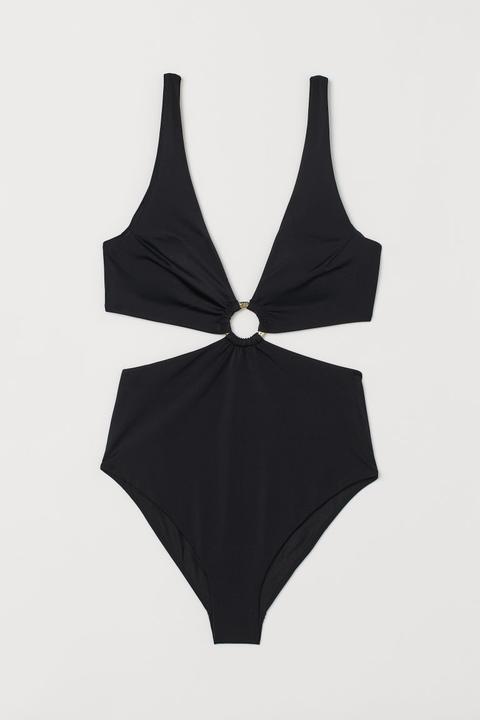 Cut-out Swimsuit - Black