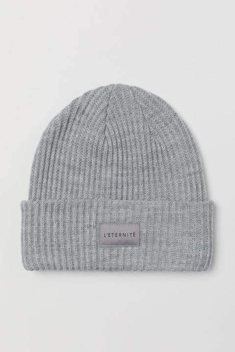 Gorro En Punto De Canalé - Gris