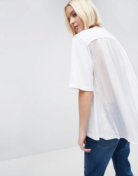 Asos White - T-shirt Con Retro A Mantella In Tulle - Bianco