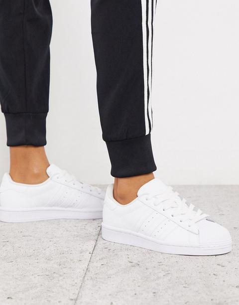 Adidas Originals Superstar Trainers In Triple White