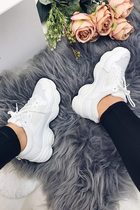 Yazmin White Chunky Trainers