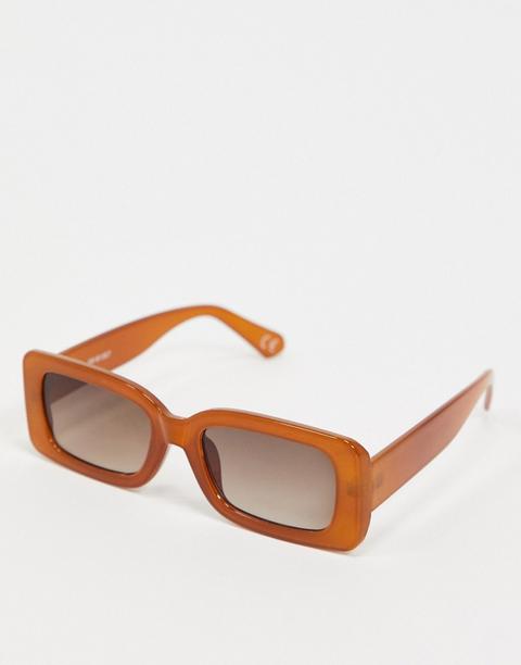 Asos Design - Lunettes De Soleil Carrées - Marron