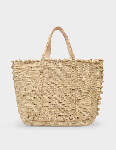 Sac Cabas Moyen + En Rafia Naturel Beige