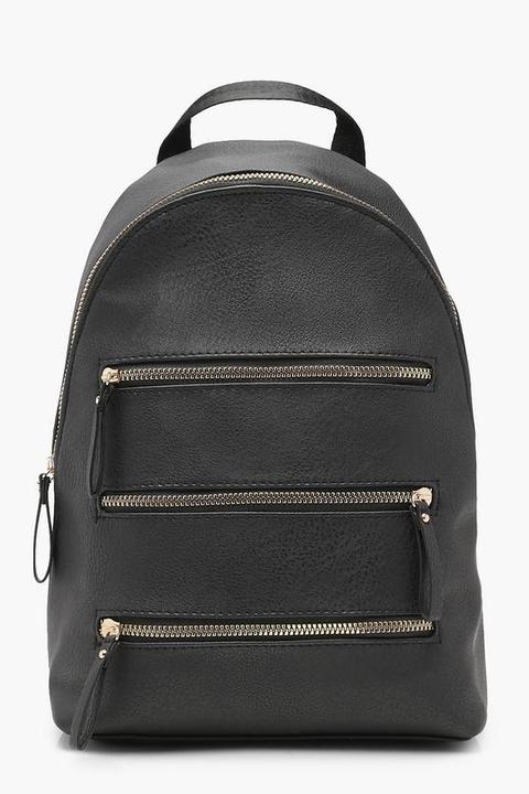 Multi Zip Pu Rucksack