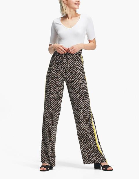 Pantaloni Larghi Con Striscia Laterale Nero