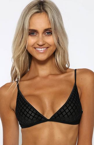 Latitude Velvet Burnout Bralette - Black