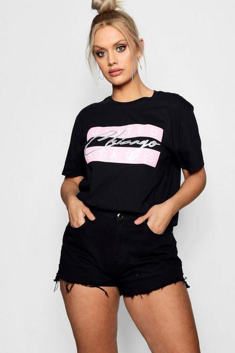 Plus Chicago Slogan T-shirt