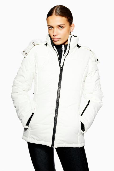 Womens **white Hooded Jacket By Topshop Sno - White, White